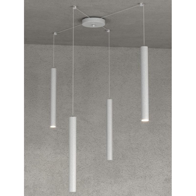 ROUND TUBE SOSPENSIONE MODERNA 6 COLORI IN METALLO CON DECENTRAMENTO LAMPADINE GU10 Top Light Illuminazione - Cristalensi Shop O