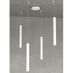 ROUND TUBE SOSPENSIONE MODERNA 6 COLORI IN METALLO CON DECENTRAMENTO LAMPADINE GU10 Top Light Illuminazione - Cristalensi Shop O