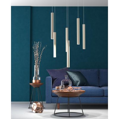 ROUND TUBE SOSPENSIONE MODERNA 6 COLORI IN METALLO CON DECENTRAMENTO LAMPADINE GU10 Top Light Illuminazione - Cristalensi Shop O