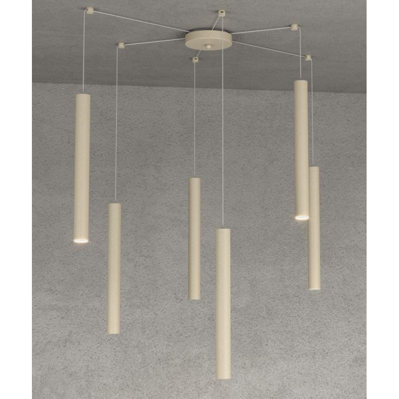 ROUND TUBE SOSPENSIONE MODERNA 6 COLORI IN METALLO CON DECENTRAMENTO LAMPADINE GU10 Top Light Illuminazione - Cristalensi Shop O