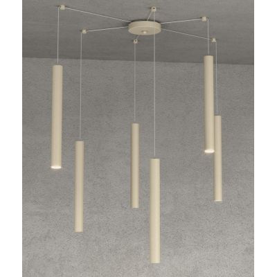 ROUND TUBE SOSPENSIONE MODERNA 6 COLORI IN METALLO CON DECENTRAMENTO LAMPADINE GU10 Top Light Illuminazione - Cristalensi Shop O