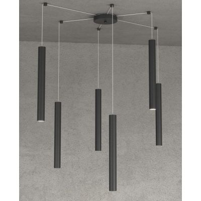 ROUND TUBE SOSPENSIONE MODERNA 6 COLORI IN METALLO CON DECENTRAMENTO LAMPADINE GU10 Top Light Illuminazione - Cristalensi Shop O