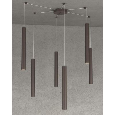 ROUND TUBE SOSPENSIONE MODERNA 6 COLORI IN METALLO CON DECENTRAMENTO LAMPADINE GU10 Top Light Illuminazione - Cristalensi Shop O