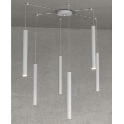 ROUND TUBE SOSPENSIONE MODERNA 6 COLORI IN METALLO CON DECENTRAMENTO LAMPADINE GU10 Top Light Illuminazione - Cristalensi Shop O 2