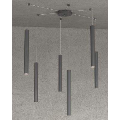 ROUND TUBE SOSPENSIONE MODERNA 6 COLORI IN METALLO CON DECENTRAMENTO LAMPADINE GU10 Top Light Illuminazione - Cristalensi Shop O