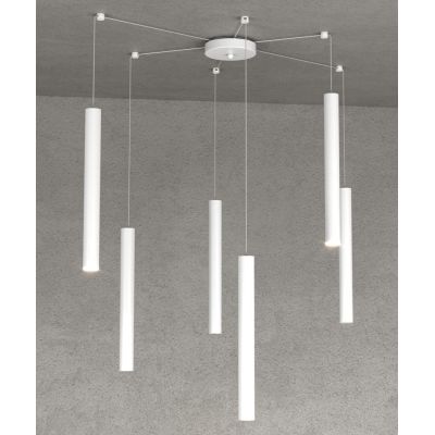 ROUND TUBE SOSPENSIONE MODERNA 6 COLORI IN METALLO CON DECENTRAMENTO LAMPADINE GU10 Top Light Illuminazione - Cristalensi Shop O