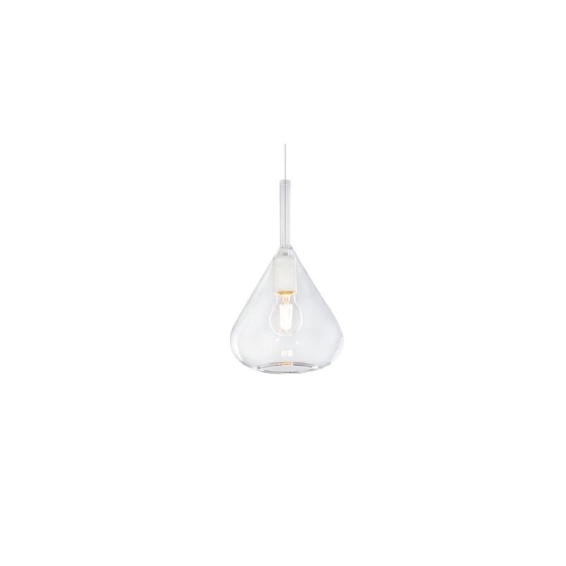 KONA APPLIQUE CON BASE IN METALLO CON DIFFUSORE A CONO PENDENTE IN VETRO IN 5 FINITURE COLORE Top Light Illuminazione - Cristale