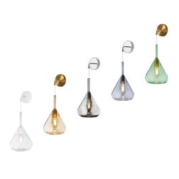 KONA APPLIQUE CON BASE IN METALLO CON DIFFUSORE A CONO PENDENTE IN VETRO IN 5 FINITURE COLORE Top Light Illuminazione - Cristale