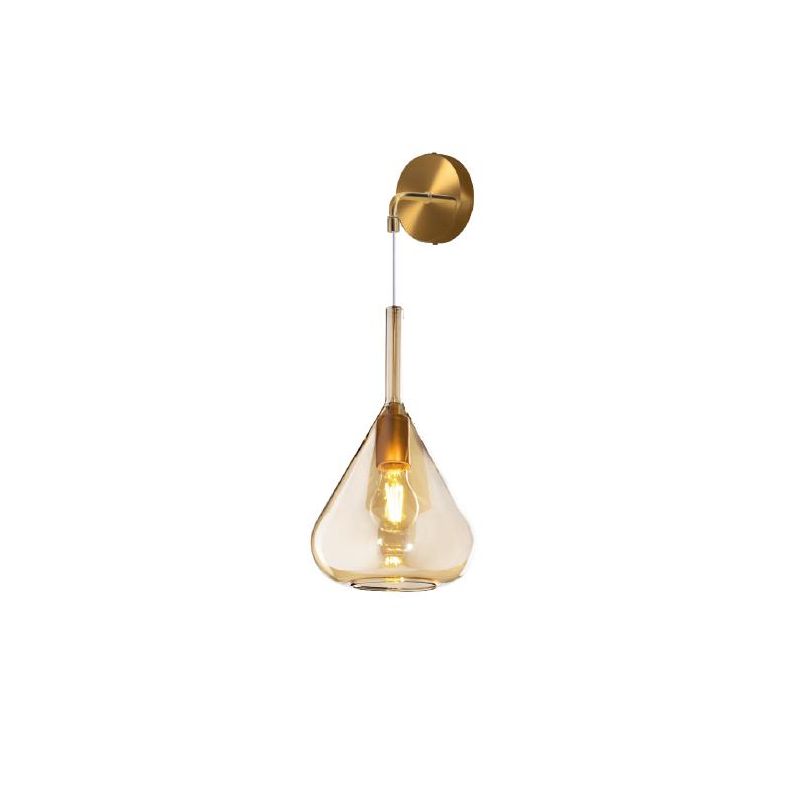 KONA APPLIQUE CON BASE IN METALLO CON DIFFUSORE A CONO PENDENTE IN VETRO IN 5 FINITURE COLORE Top Light Illuminazione - Cristale
