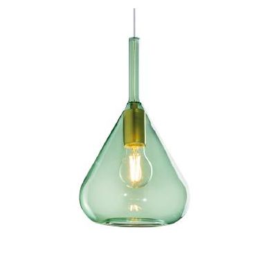 KONA SOSPENSIONE SINGOLA CON BASE IN METALLO E DIFFUSORE A CONO PENDENTE IN VETRO 5 COLORI Top Light Illuminazione - Cristalensi