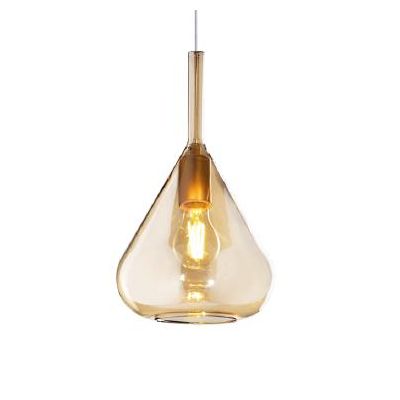 KONA SOSPENSIONE SINGOLA CON BASE IN METALLO E DIFFUSORE A CONO PENDENTE IN VETRO 5 COLORI Top Light Illuminazione - Cristalensi