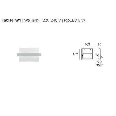 TABLET W1 LINEA LIGHT APPLIQUE 16,3 CM 5W LED BIANCA O NERA MODERNA LUCE DIREZIONABILE STILNOVO MA&DE - Cristalensi Shop Online