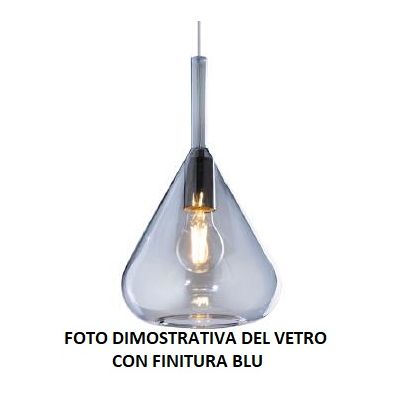 KONA SOSPENSIONE IN METALLO BIANCO CON 4 DIFFUSORI A CONO PENDENTI IN VETRO IN 5 COLORI Top Light Illuminazione - Cristalensi Sh