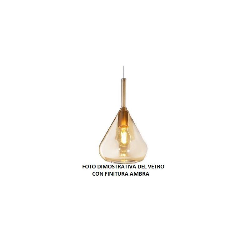 KONA SOSPENSIONE CON DECENTRO FINITURA CROMO CON 2 DIFFUSORI A CONO IN VETRO COLORATO Top Light Illuminazione - Cristalensi Shop
