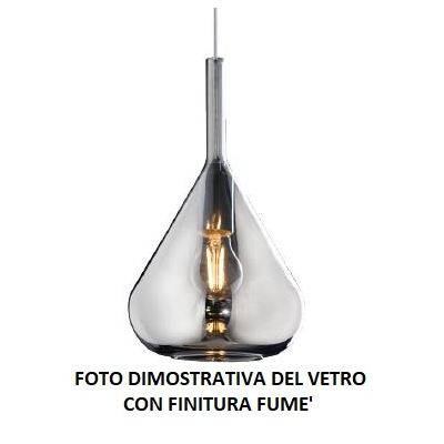 KONA SOSPENSIONE CON DECENTRO FINITURA CROMO CON 2 DIFFUSORI A CONO IN VETRO COLORATO Top Light Illuminazione - Cristalensi Shop