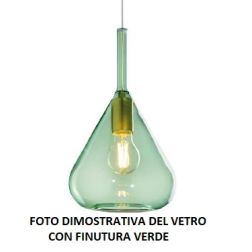 KONA SOSPENSIONE CON DECENTRO FINITURA CROMO CON 2 DIFFUSORI A CONO IN VETRO COLORATO Top Light Illuminazione - Cristalensi Shop 2