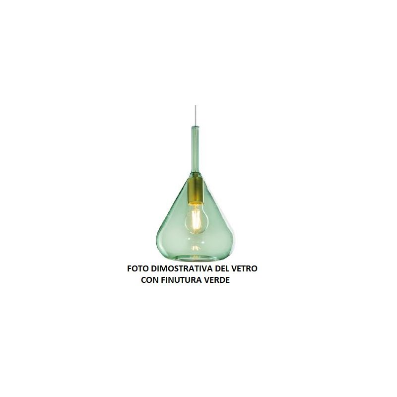 KONA SOSPENSIONE CON DECENTRO FINITURA CROMO CON 2 DIFFUSORI A CONO IN VETRO COLORATO Top Light Illuminazione - Cristalensi Shop