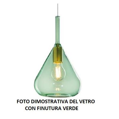 KONA SOSPENSIONE CON DECENTRO FINITURA CROMO CON 2 DIFFUSORI A CONO IN VETRO COLORATO Top Light Illuminazione - Cristalensi Shop