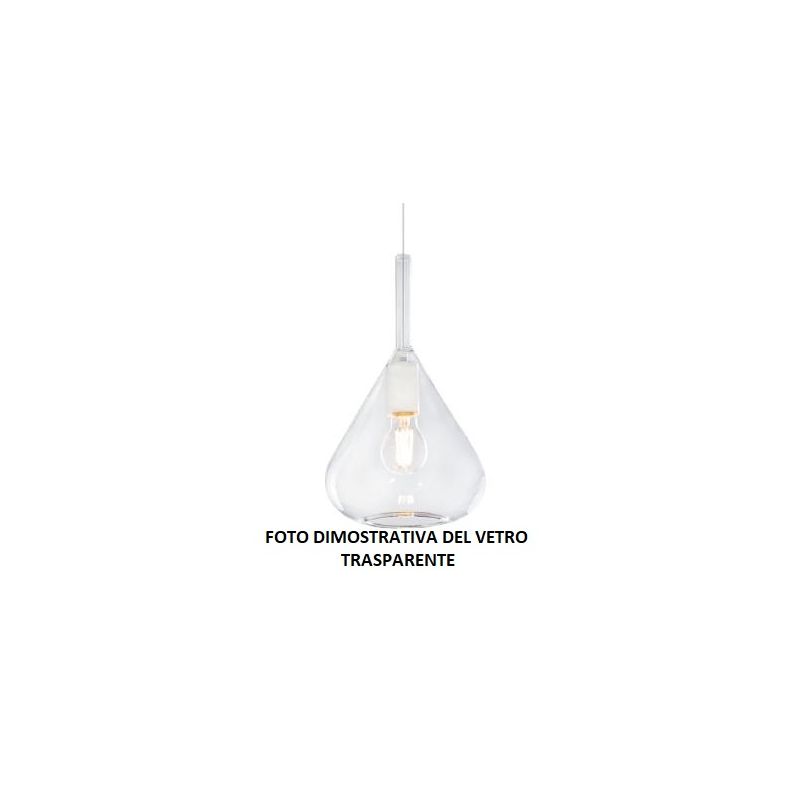 KONA SOSPENSIONE CON DECENTRO FINITURA CROMO CON 2 DIFFUSORI A CONO IN VETRO COLORATO Top Light Illuminazione - Cristalensi Shop