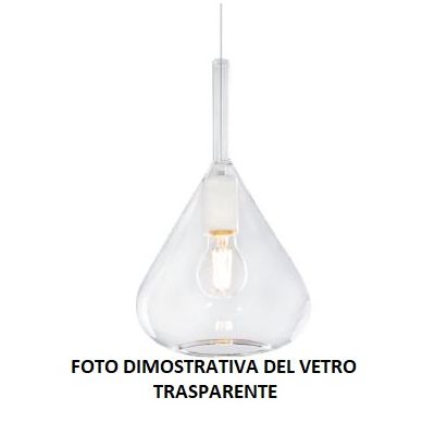 KONA SOSPENSIONE CON DECENTRO FINITURA CROMO CON 2 DIFFUSORI A CONO IN VETRO COLORATO Top Light Illuminazione - Cristalensi Shop
