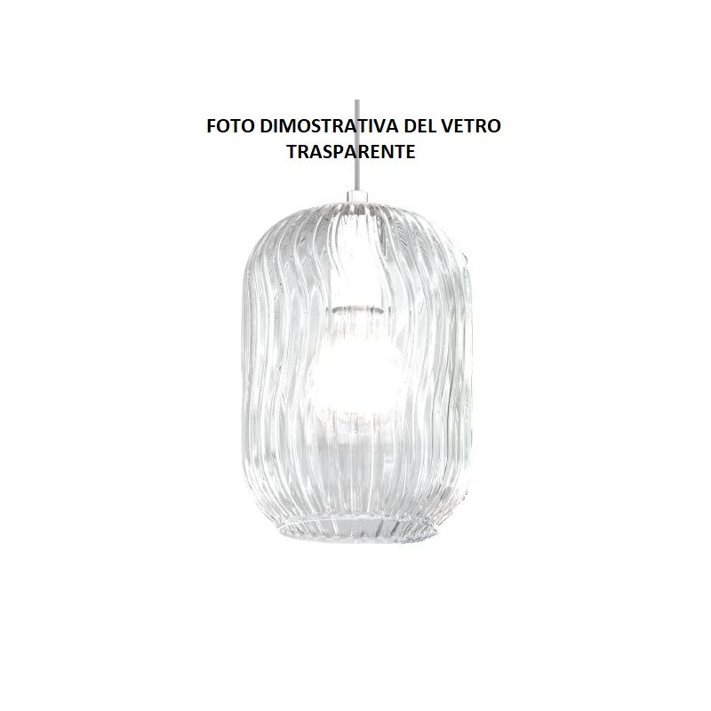 TENDER SOSPENSIONE 7 LUCI RETTANGOLARE FINITURA BIANCO CON DIFFUSORI IN VETRO COLORATO Top Light Illuminazione - Cristalensi Sho