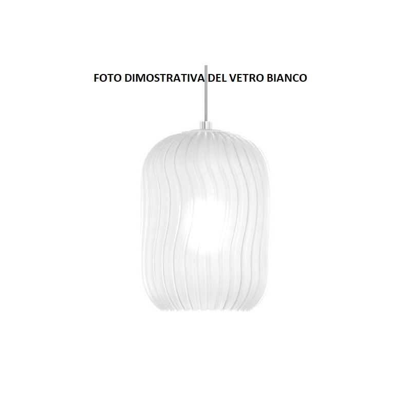 TENDER SOSPENSIONE 8 LUCI ROTONDA BASE IN FINITURA OTTONE CON DIFFUSORI IN VETRO COLORATO Top Light Illuminazione - Cristalensi