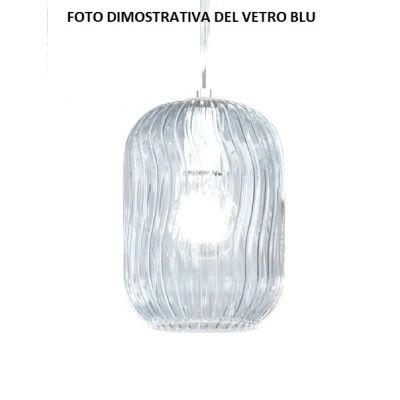 TENDER SOSPENSIONE 8 LUCI ROTONDA BASE IN FINITURA OTTONE CON DIFFUSORI IN VETRO COLORATO Top Light Illuminazione - Cristalensi