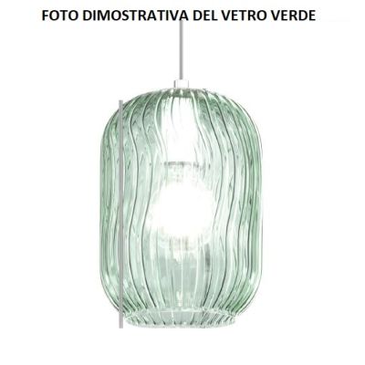 TENDER SOSPENSIONE 8 LUCI ROTONDA BASE IN FINITURA OTTONE CON DIFFUSORI IN VETRO COLORATO Top Light Illuminazione - Cristalensi