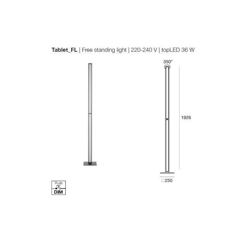 TABLET FL LINEA LIGHT PIANTANA H 192,6 CM 36W LED BIANCA O NERA MODERNA LUCE DIMMERABILE STILNOVO MA&DE - Cristalensi Shop Onlin