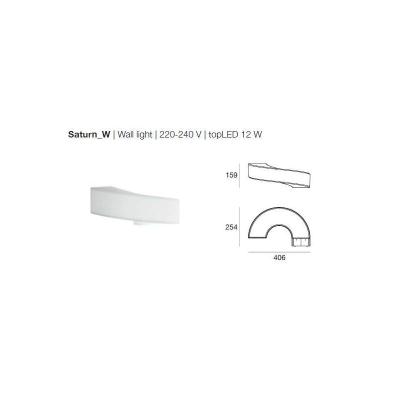 SATURN W APPLIQUE LED 12W 3000K LINEA LIGHT DIAMETRO 40 CM MODERNO STILNOVO MA&DE - Cristalensi Shop Online
