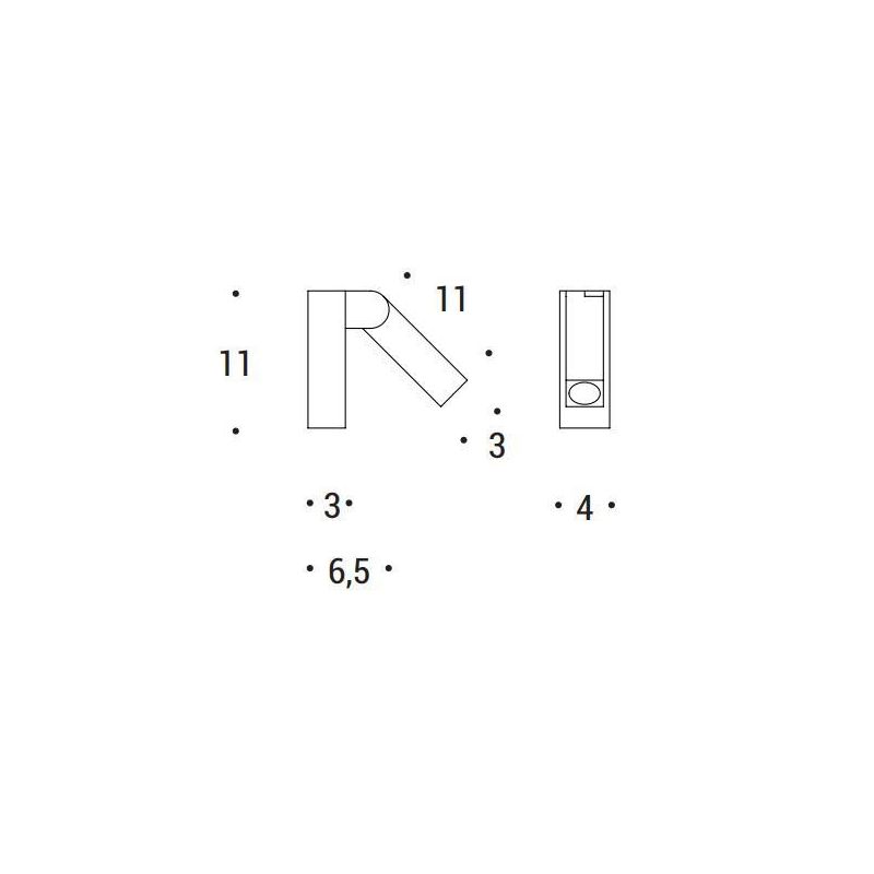 CAMA SQUARED LAMPADA DA PARETE A LED 2W ORIENTABILE SQUADRATA Pan International - Cristalensi Shop Online