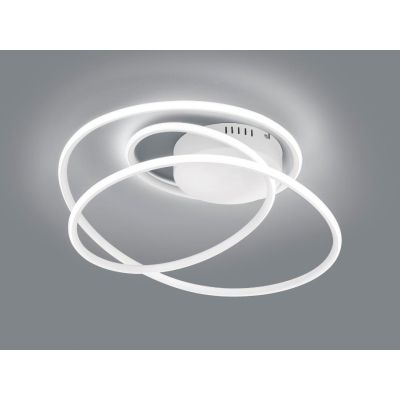 BOLOGNA PLAFONIERA SINUOSA FINITURA BIANCA O CROMO LED 36W LUCE 4000K DIMMERABILE MODERNA RL - Cristalensi Shop Online