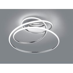 BOLOGNA PLAFONIERA SINUOSA FINITURA BIANCA O CROMO LED 36W LUCE 4000K DIMMERABILE MODERNA RL - Cristalensi Shop Online 2