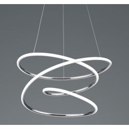 BOLOGNA SOSPENSIONE SINUOSA IN FINITURA BIANCA O CROMO LED 36W LUCE 4000K DIMMERABILE MODERNA RL - Cristalensi Shop Online 2