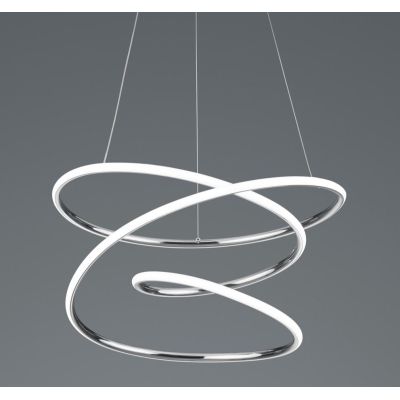 BOLOGNA SOSPENSIONE SINUOSA IN FINITURA BIANCA O CROMO LED 36W LUCE 4000K DIMMERABILE MODERNA RL - Cristalensi Shop Online
