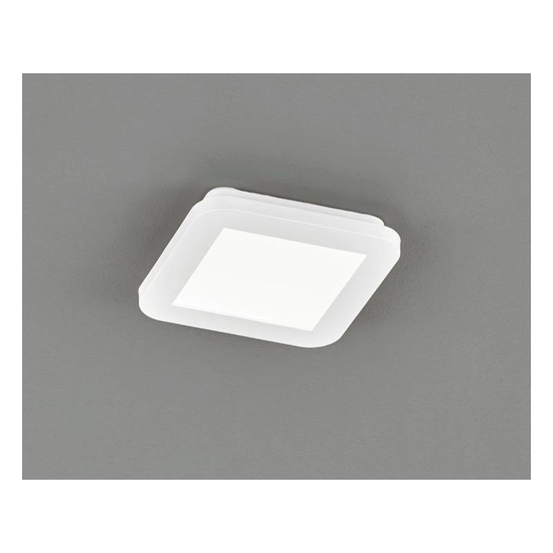 CAMILLUS PLAFONIERA PICCOLA QUADRATA 17X17 LED 9W IP44 DIMMERABILE MODERNA BIANCA O NERA RL - Cristalensi Shop Online