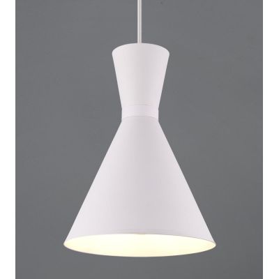 ENZO SOSPENSIONE SINGOLA MODERNA CON DOPPIO CONO IN METALLO FINITURA ACCIAIO,NERO O BIANCO D20 CM RL - Cristalensi Shop Online