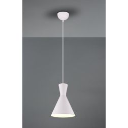 ENZO SOSPENSIONE SINGOLA MODERNA CON DOPPIO CONO IN METALLO FINITURA ACCIAIO,NERO O BIANCO D20 CM RL - Cristalensi Shop Online 2