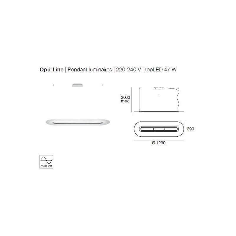 OPTI-LINE SOSPENSIONE LED 47W 3000K BIANCA O ALLUMINIO MODERNA STILNOVO STILNOVO MA&DE - Cristalensi Shop Online