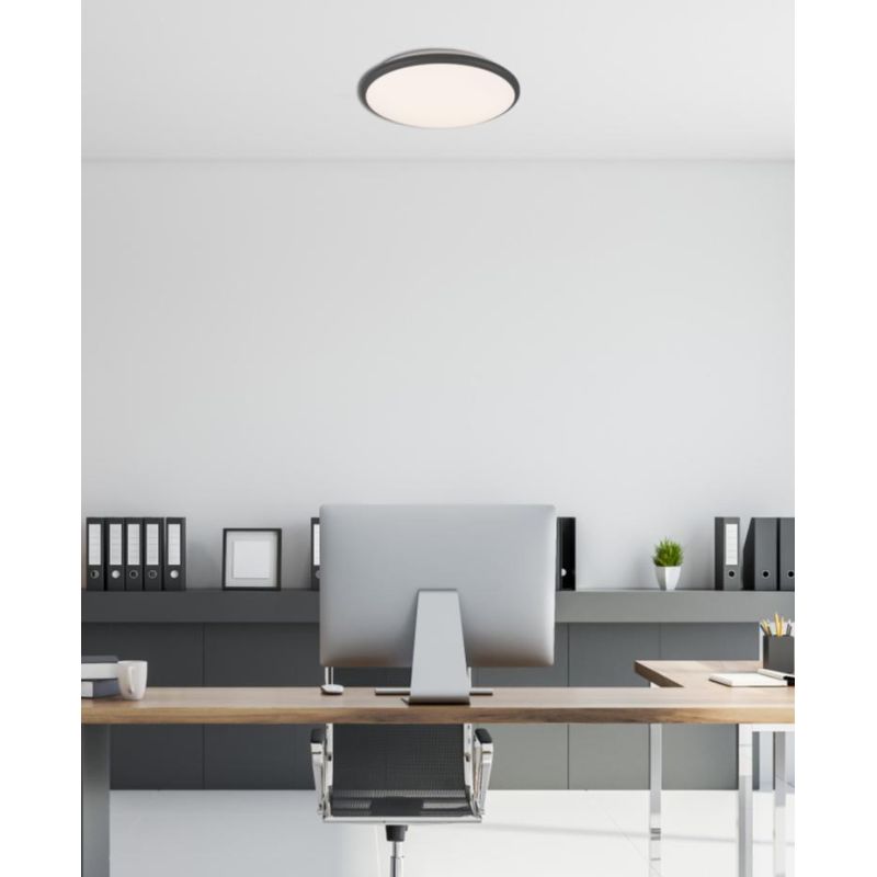 LIMBUS PLAFONIERA CON BORDO BIANCO, NERO O TITANIO LED 20,5W LUCE DIMMERABILE DIAMETRO CM 35 RL - Cristalensi Shop Online