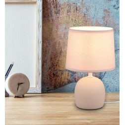MALU LAMPADA DA TAVOLO IN CERAMICA 4 COLORI CON PARALUME IN TESSUTO MODERNA ATTACCO E14 RL - Cristalensi Shop Online