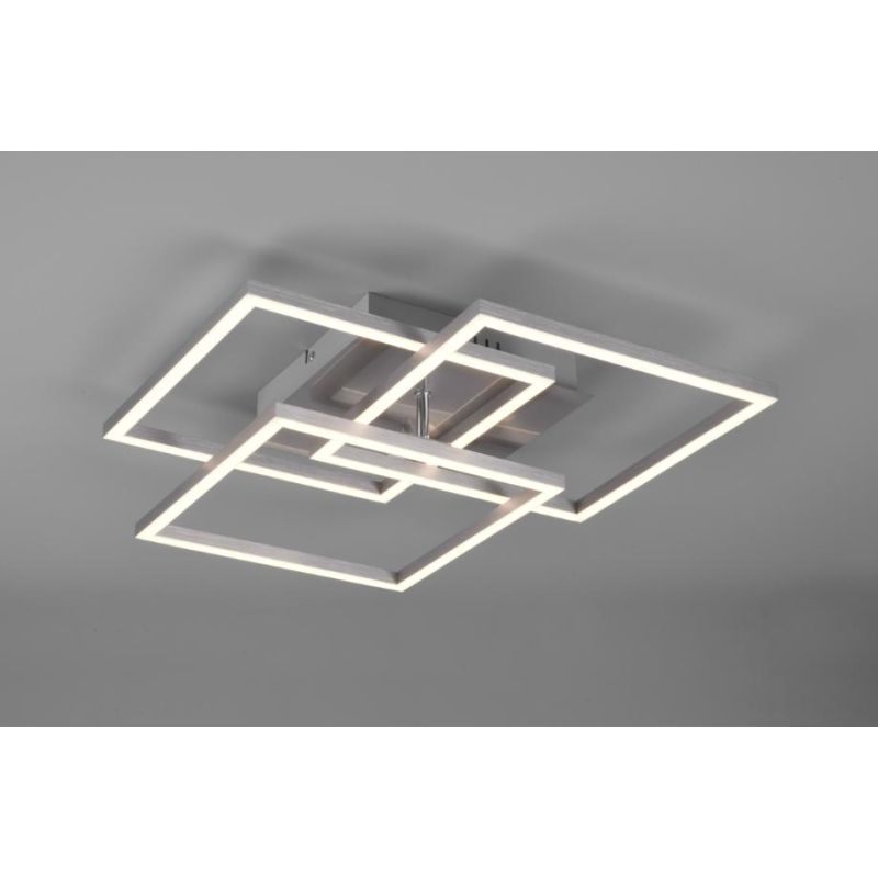 MOBILE PLAFONIERA FINITURA BIANCA, NERA O NICHEL A 3 QUADRI ORIENTABILI LED 28W DIMMERABILE CON TELECOMANDO RL - Cristalensi Sho