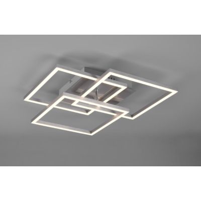 MOBILE PLAFONIERA FINITURA BIANCA, NERA O NICHEL A 3 QUADRI ORIENTABILI LED 28W DIMMERABILE CON TELECOMANDO RL - Cristalensi Sho