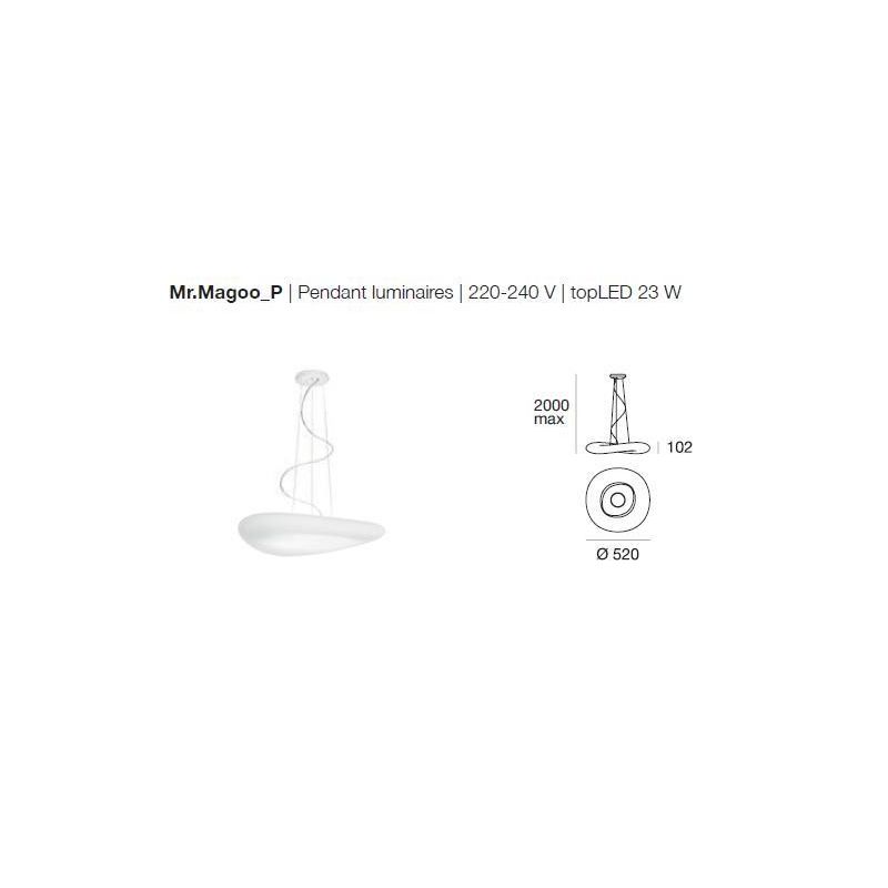 MR.MAGOO LAMPADARIO SOSPENSIONE DIAMETRO 52 LED 23W LINEA LIGHT MODERNO STILNOVO MA&DE - Cristalensi Shop Online