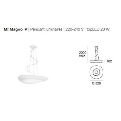 MR.MAGOO LAMPADARIO SOSPENSIONE DIAMETRO 52 LED 23W LINEA LIGHT MODERNO STILNOVO MA&DE - Cristalensi Shop Online