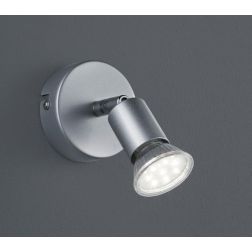 PARIS SPOT AD 1 LUCE LED GU10 CON SNODO IN METALLO BIANCO, NERO O ALLUMINIO DIAMETRO CM 8 RL - Cristalensi Shop Online 2