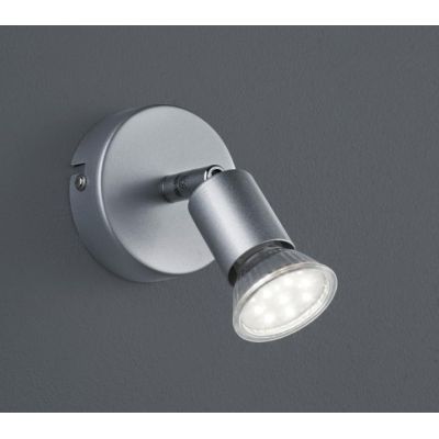 PARIS SPOT AD 1 LUCE LED GU10 CON SNODO IN METALLO BIANCO, NERO O ALLUMINIO DIAMETRO CM 8 RL - Cristalensi Shop Online
