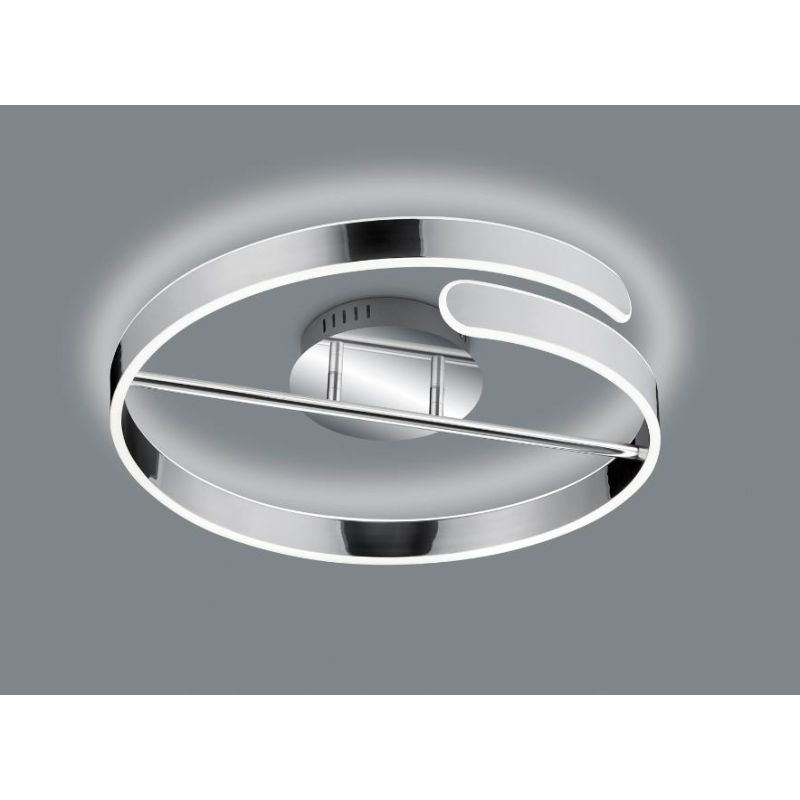 PARMA PLAFONIERA CIRCOLARE MODERNA D50 CM FINITURA BIANCA O CROMO LED 37W LUCE 4000K DIMMERABILE RL - Cristalensi Shop Online