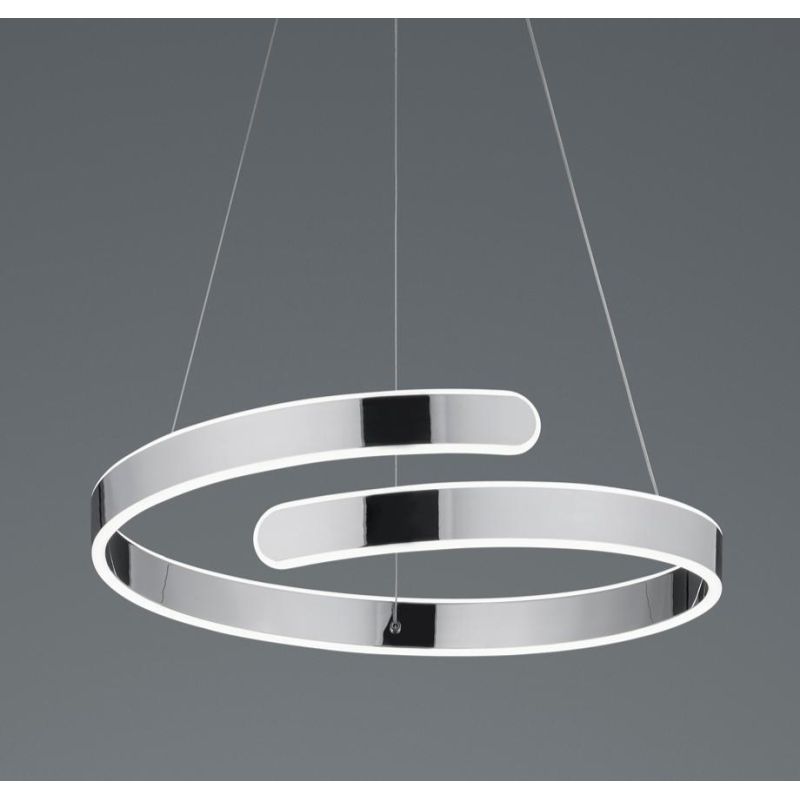 PARMA SOSPENSIONE MODERNA D50 CM BIANCA O CROMO LED 37W LUCE 4000K DIMMERABILE RL - Cristalensi Shop Online