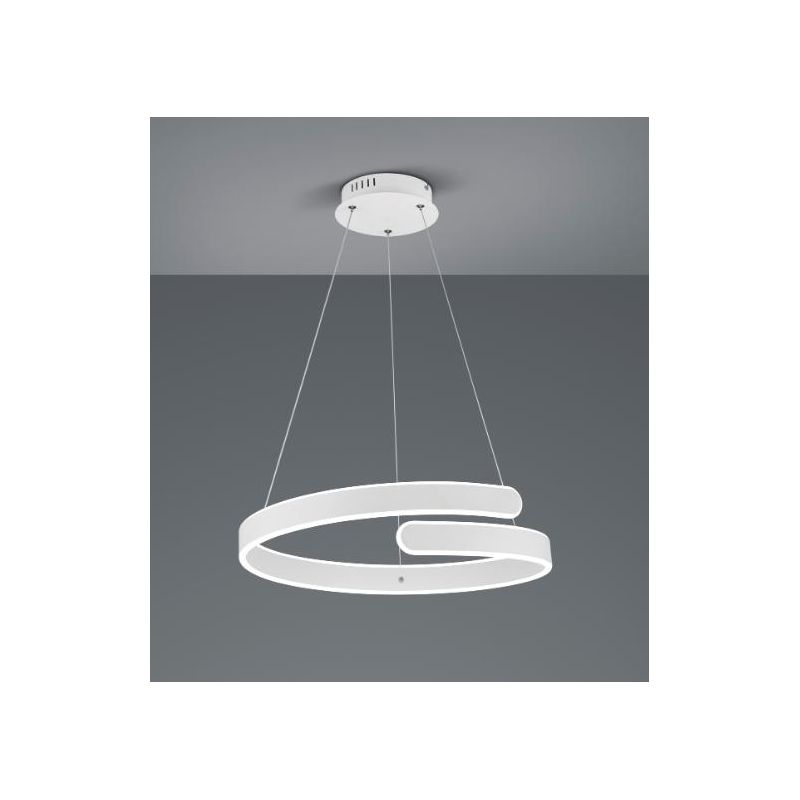PARMA SOSPENSIONE MODERNA D50 CM BIANCA O CROMO LED 37W LUCE 4000K DIMMERABILE RL - Cristalensi Shop Online